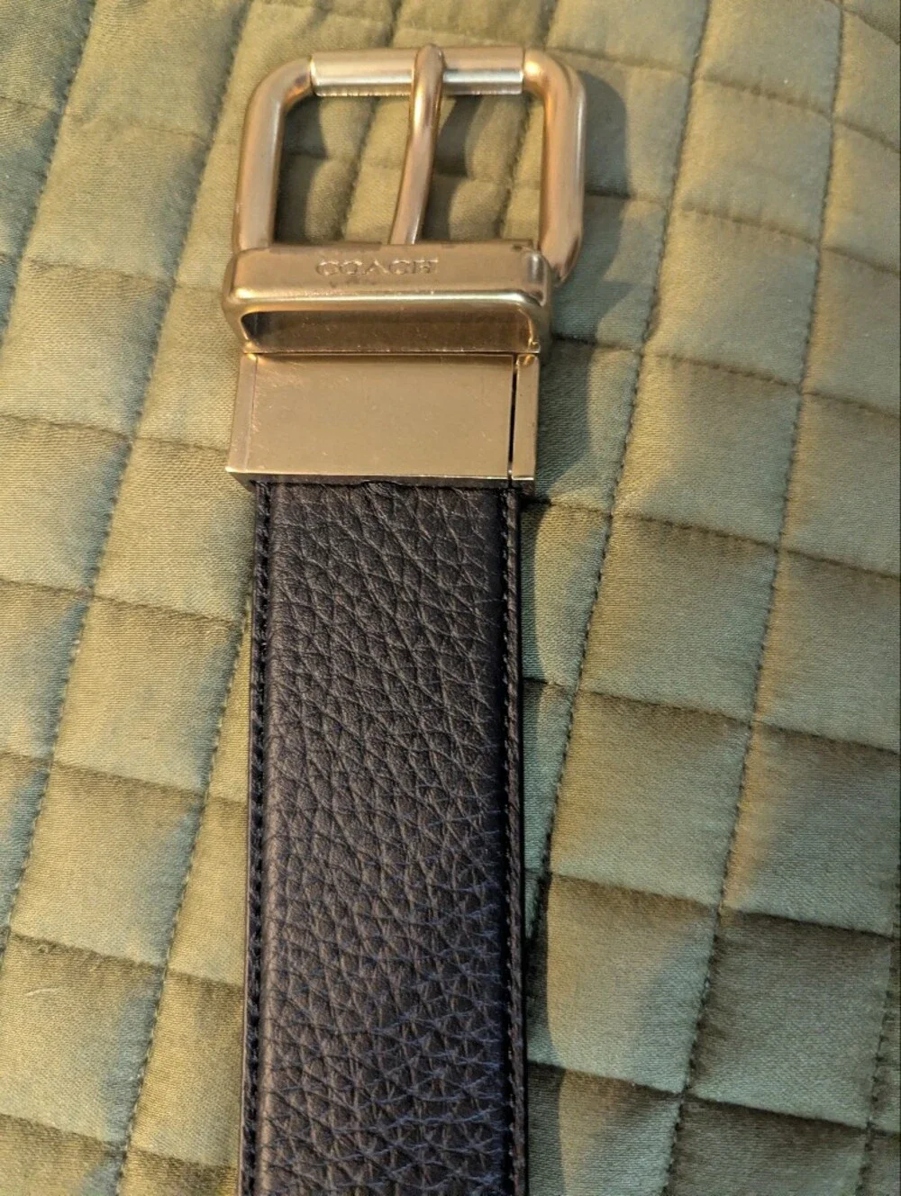NWOT COACH Men's Classic Reversible Leather Belt with Gold Tone Buckle